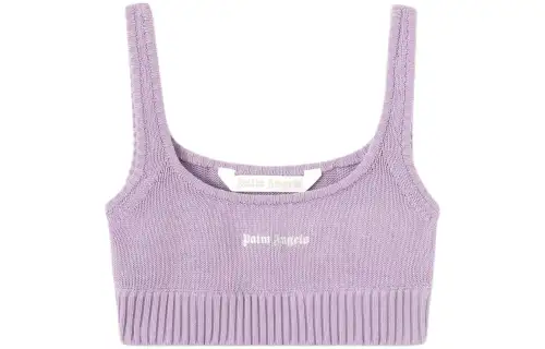PALM ANGELS Embroidered-logo Knit Tank Top