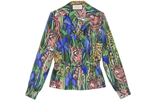GUCCI Graphic Printed Belted Jacket