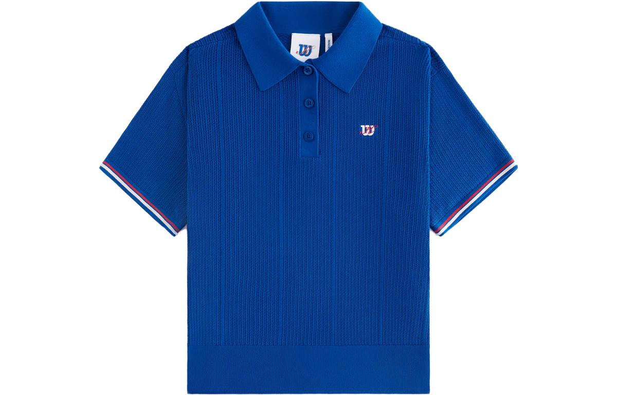 Женское поло KITH x Wilson Logo Polo (синее)
