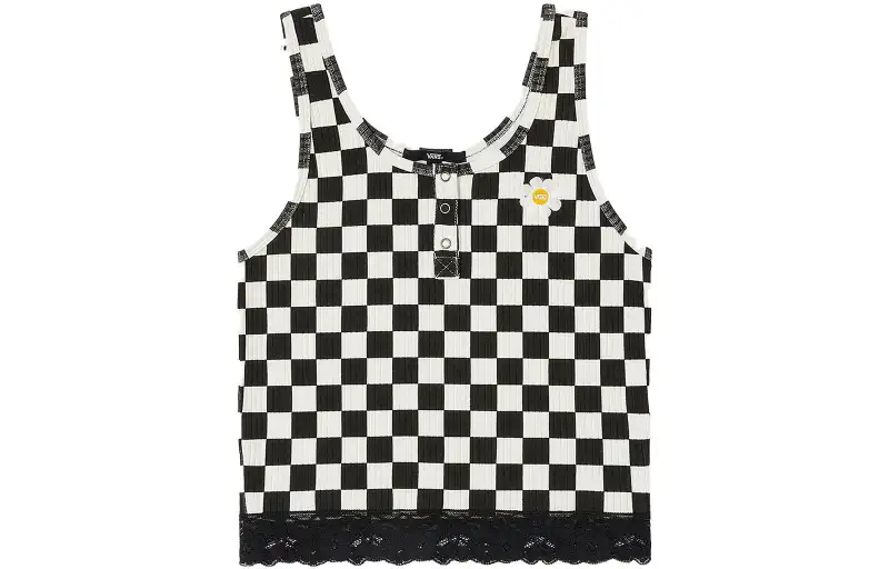 Vans T Shirts Women's Black Crew Neck Moderate Straight Fit
