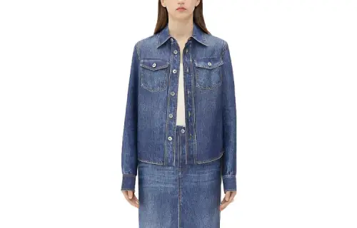 Bottega Veneta Shirts Women's Indigo Lapel Moderate Shirt
