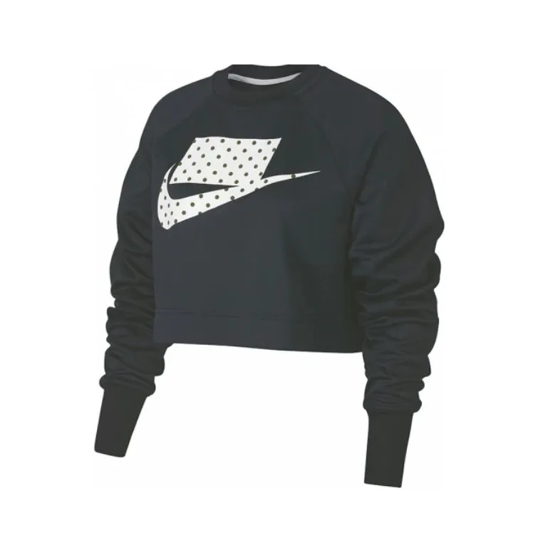 Nike Sweatshirts Women's Black Crew Neck Moderate Regular
