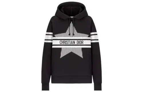 DIOR Sweatshirts Women's Black Hooded Moderate Regular