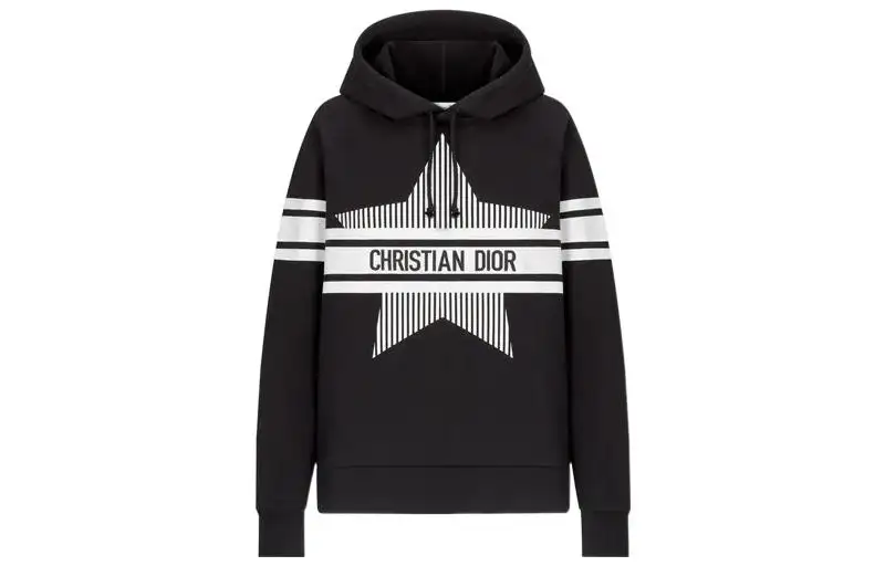 DIOR Sweatshirts Women's Black Hooded Moderate Regular