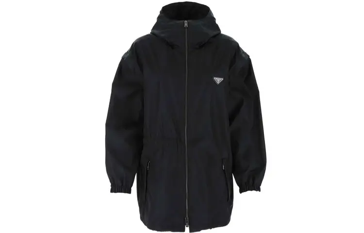 PRADA Jackets Women's Black Hooded Moderate Other