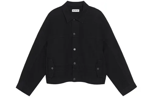 Balenciaga Jackets Women's Black Lapel Moderate Other