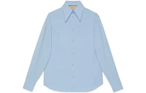pointed-collar cotton shirt