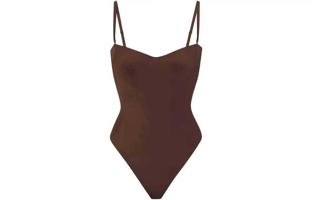 Skims Bodysuits Women's Cocoa/Cocoa Square Collar