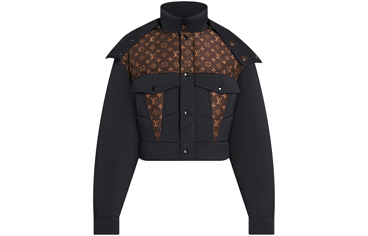 Женская куртка Louis Vuitton Logo Short Jacket (черная)