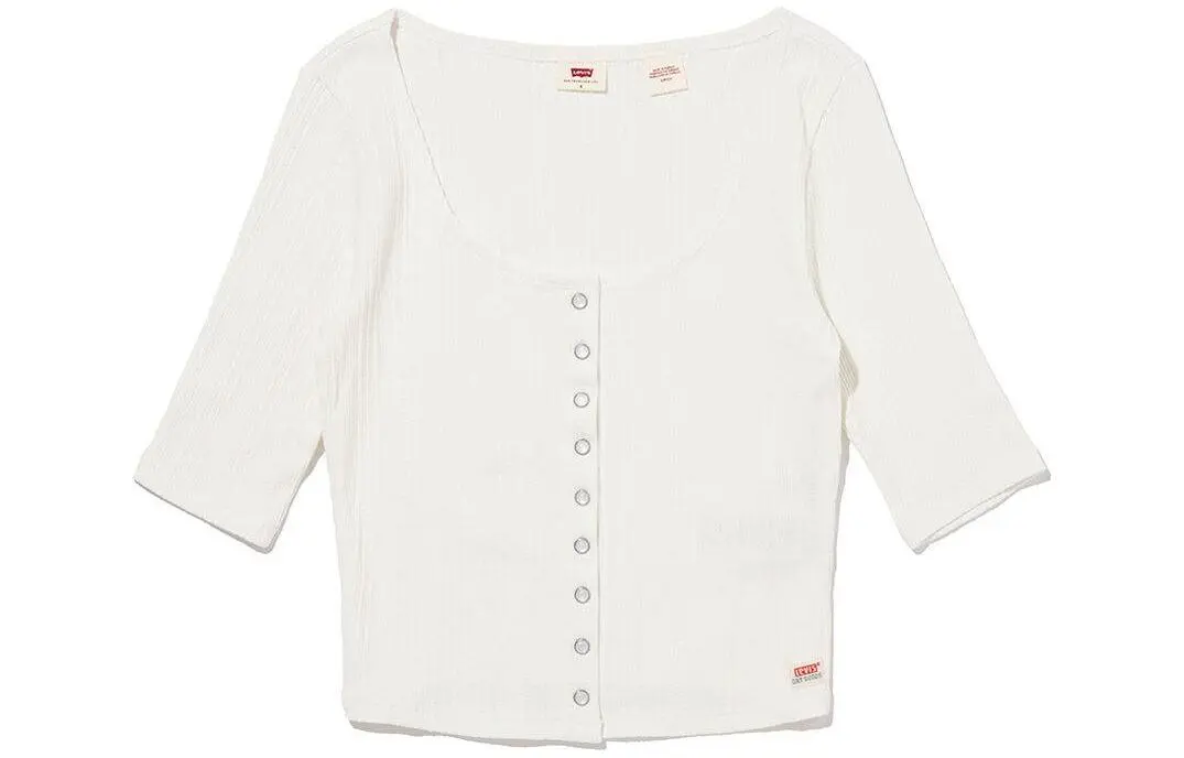 Levis Press-stud Waffle-jersey T-shirt