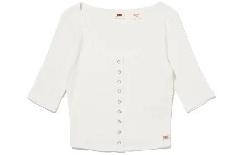 Levis Press-stud Waffle-jersey T-shirt