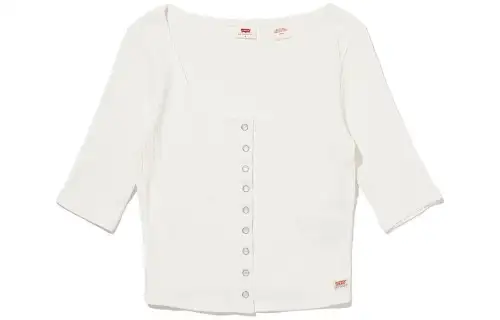 Levis Press-stud Waffle-jersey T-shirt