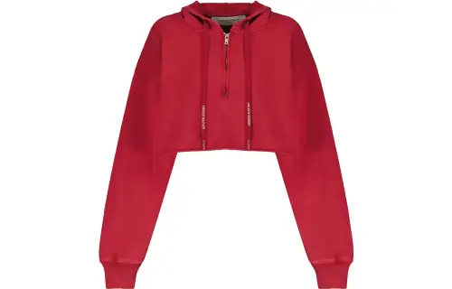 cropped drawstring hoodie