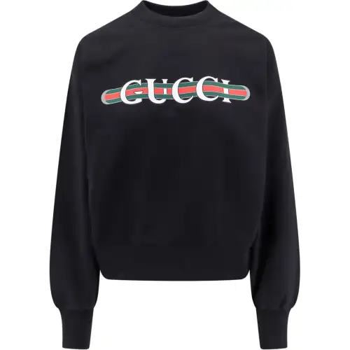 GUCCI Logo Printed Jersey Sweatshirt