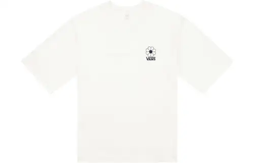 Vans T Shirts Women's White Crew Neck Moderate Straight Fit
