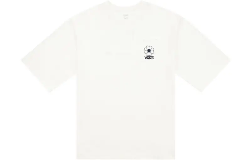 Vans T Shirts Women's White Crew Neck Moderate Straight Fit