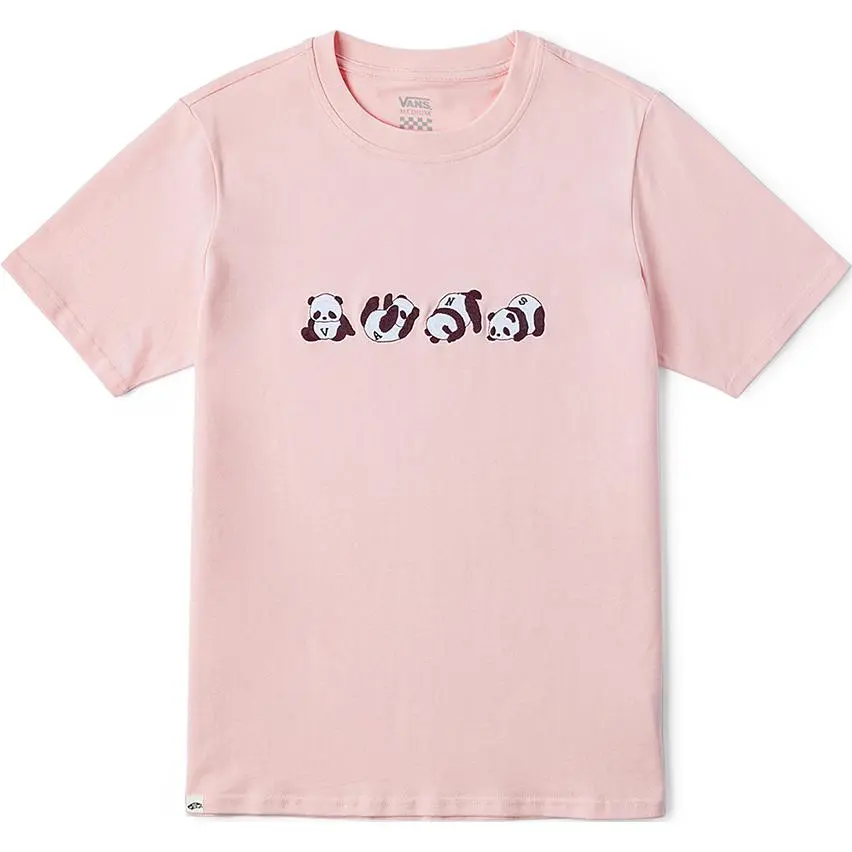 Vans T-Shirts Women's Pink Crew Neck Moderate Straight Fit