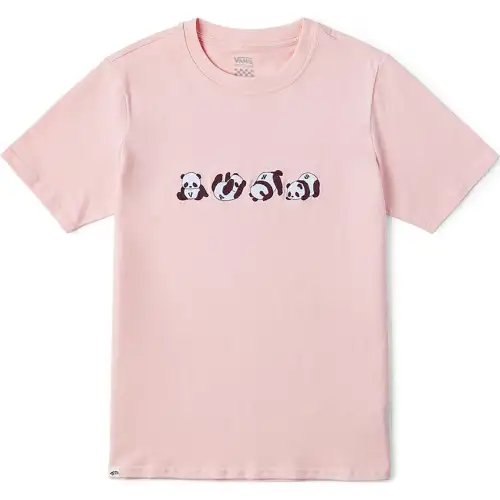 Vans T Shirts Women's Pink Crew Neck Moderate Straight Fit