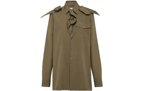 Prada floral-embellished poplin shirt
