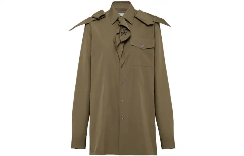 Prada floral-embellished poplin shirt