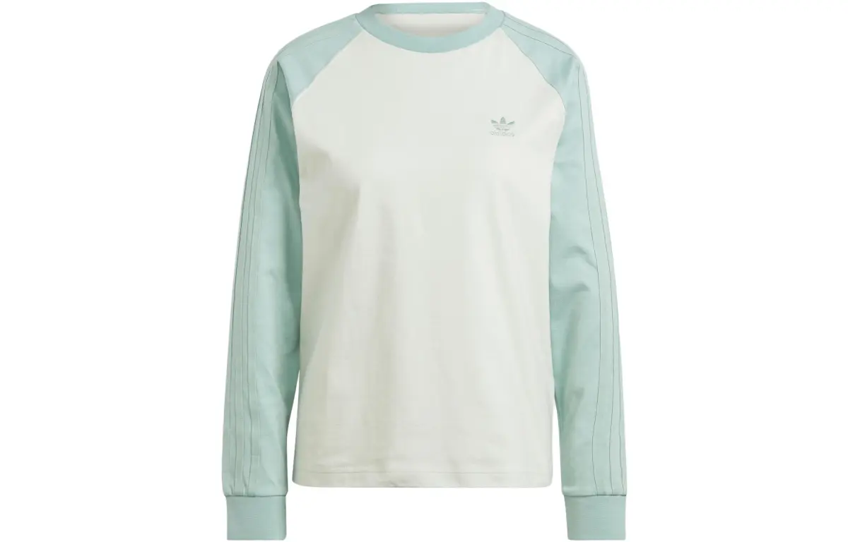 Adidas Originals Set in Sleeve T Shirt Women's Linen Green