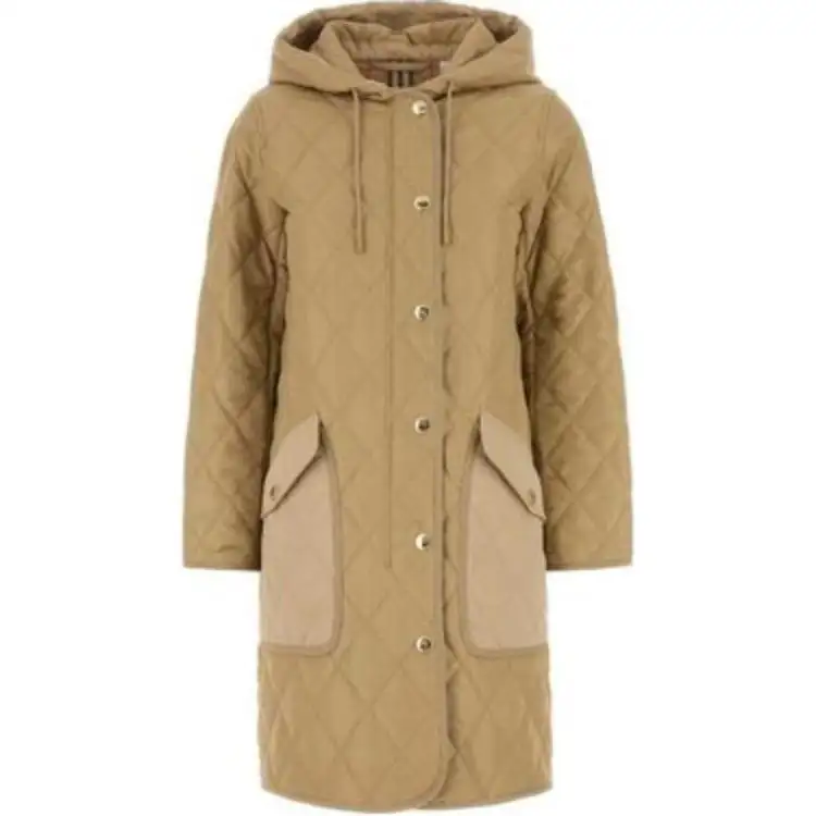 Burberry diamond-quilted hooded coat