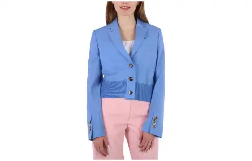 Burberry Jackets Women's Blue Lapel Moderate Other