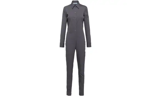 PRADA Bodysuits Women's Gray Lapel