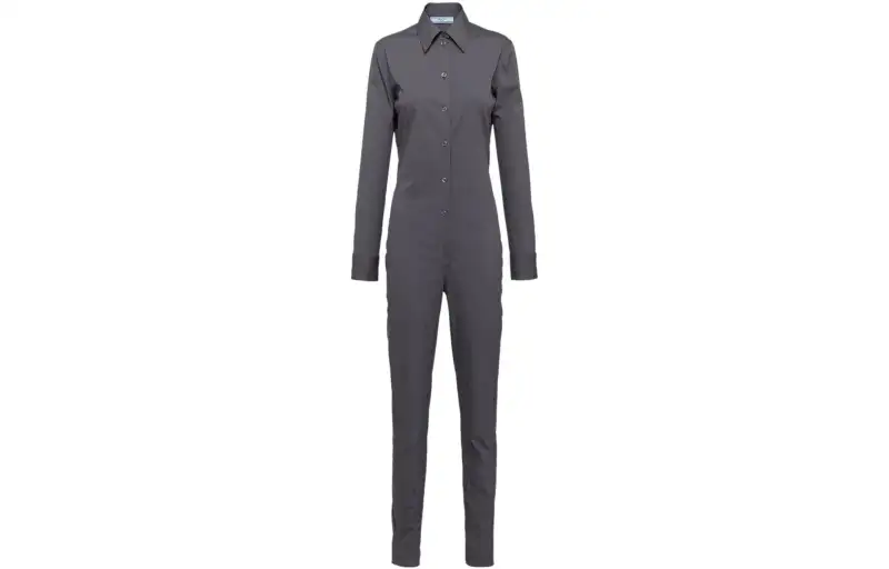 PRADA Bodysuits Women's Gray Lapel