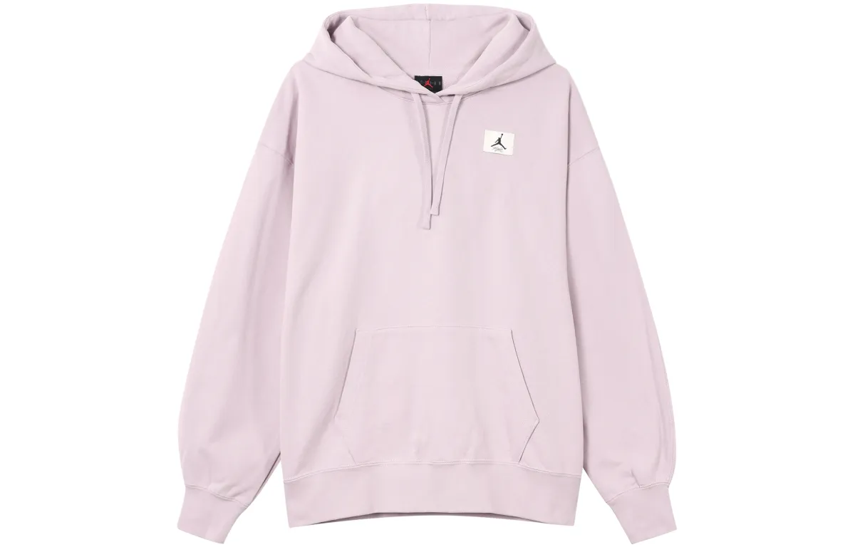 Jordan W J Flight Flc Hoodie Solid Color Logo Athleisure Fleece Lined Hooded Pullover Long Sleeved Sweatshirt Women's