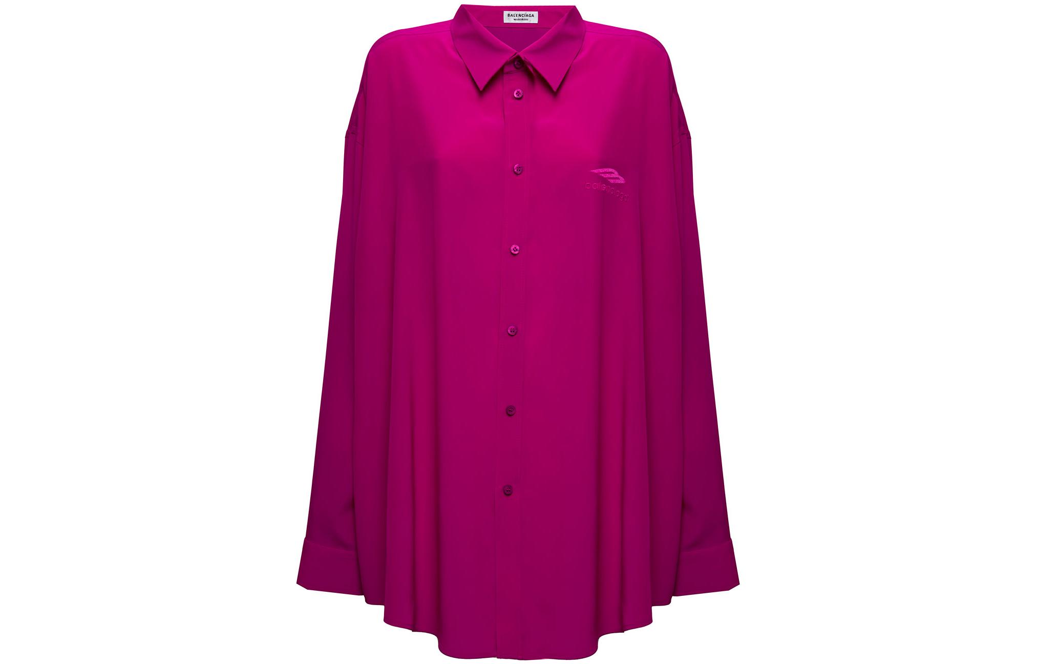Balenciaga Shirts Women's Fuchsia Lapel Moderate Shirt