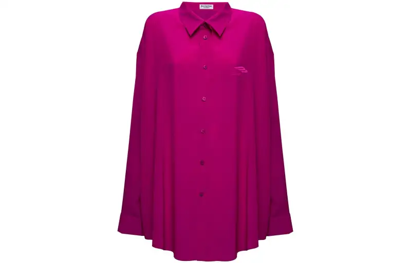 Balenciaga Shirts Women's Fuchsia Lapel Moderate Shirt