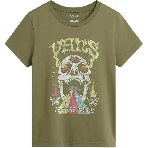 Vans Skull Saucer Regular T Shirt Women's Green