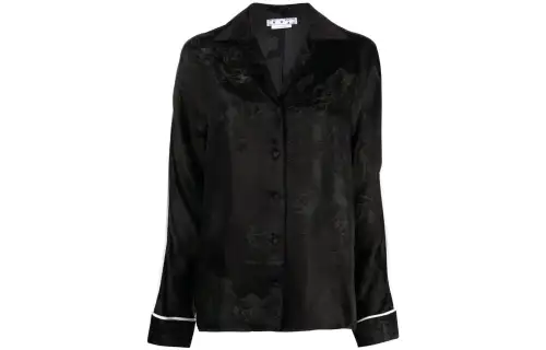 OFF WHITE Graphic Printed V Neck Shirt Jacket
