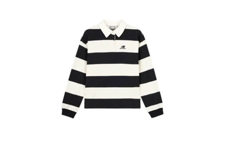 New Balance New Balance Polo Shirts Women's Black White Polo Collar Moderate Straight Fit