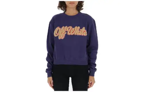 OFF WHITE Sweatshirts Women's Blue Crew Neck Moderate