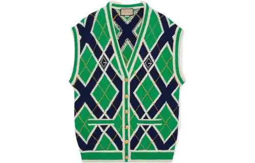 GUCCI G Rhombus Stitched Cardigan