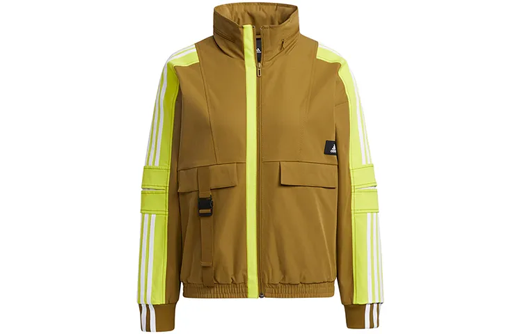 Adidas Str Jkt Warm Training Sports Packable Hooded Fleece Lined Jacket Women's Earth Yellow