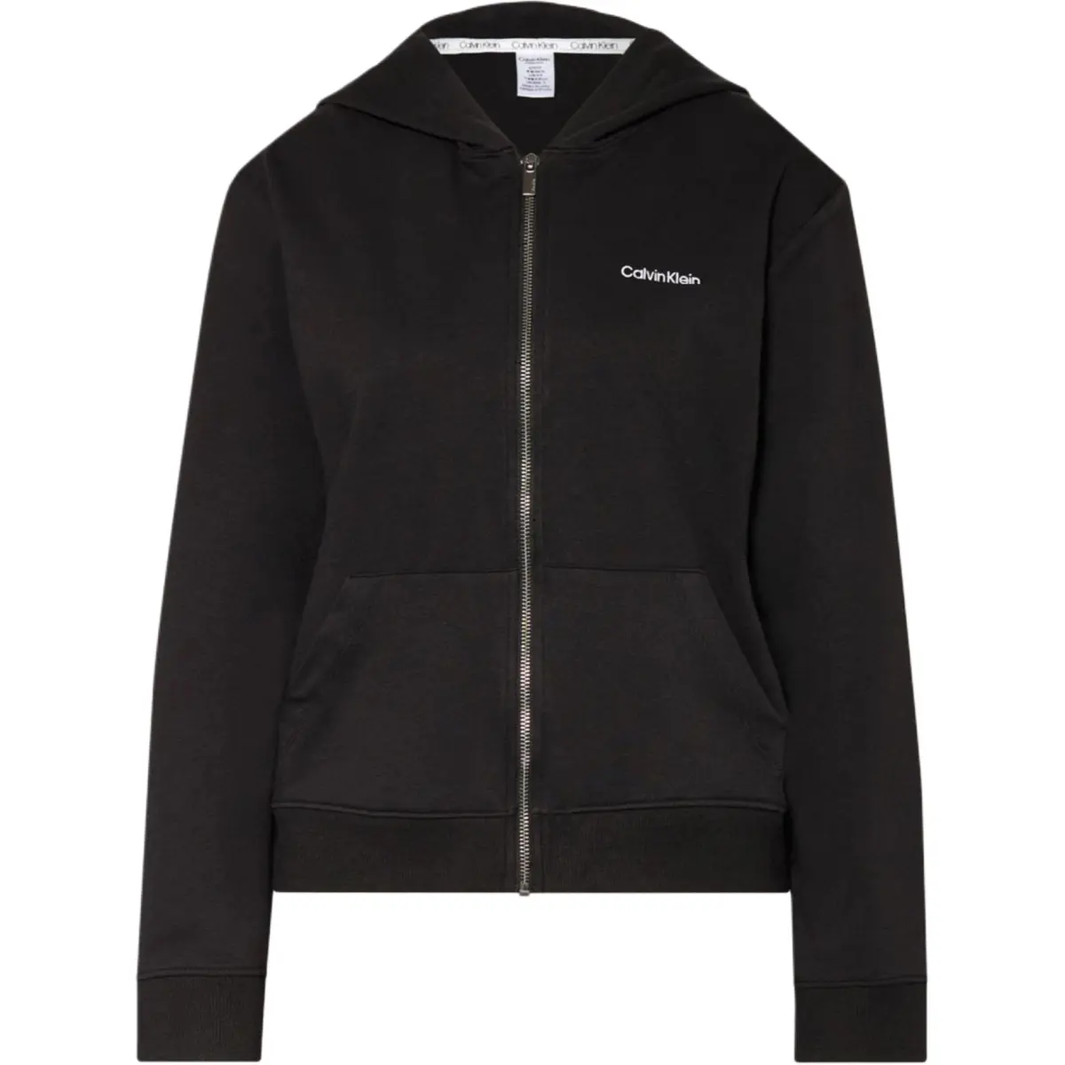 CALVIN KLEIN Minimalist Style Comfortable Versatile Hooded Fleece Lined Sweatshirt Women's Black