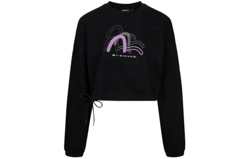 EVISU Sweatshirts Women's Black Crew Neck Moderate Regular
