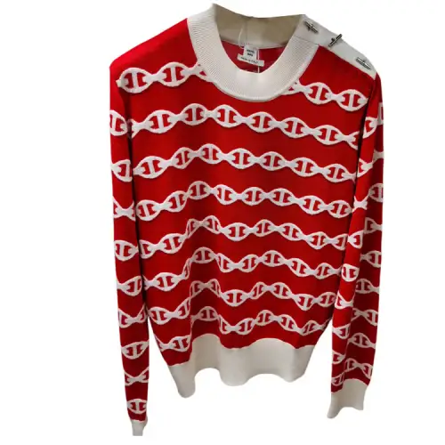 HERMES Knitwear Women's Red Crew Neck Moderate Other