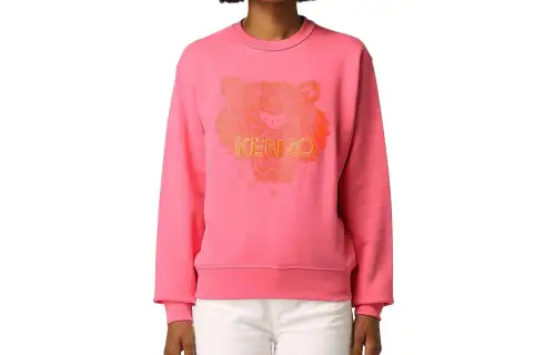 KENZO Sweatshirts Women's Pink Crew Neck Moderate Regular