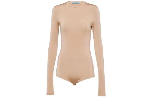 PRADA Bodysuits Women's Beige Crew Neck