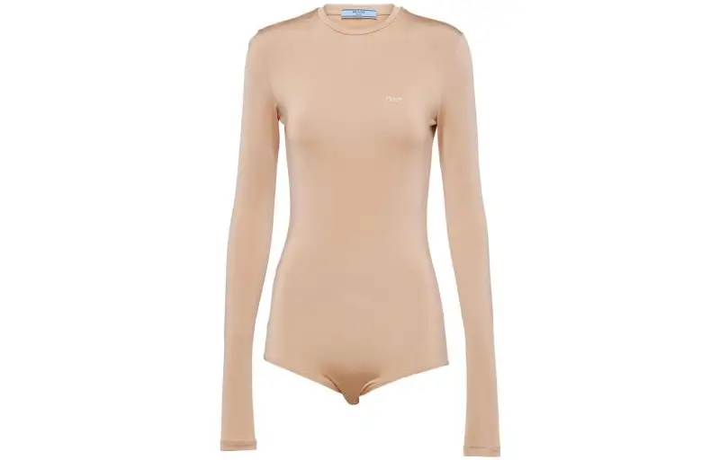 PRADA Bodysuits Women's Beige Crew Neck