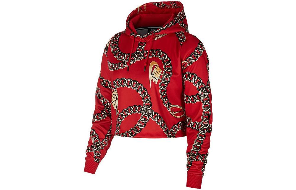 Женское худи Nike Chain Pattern (красное)