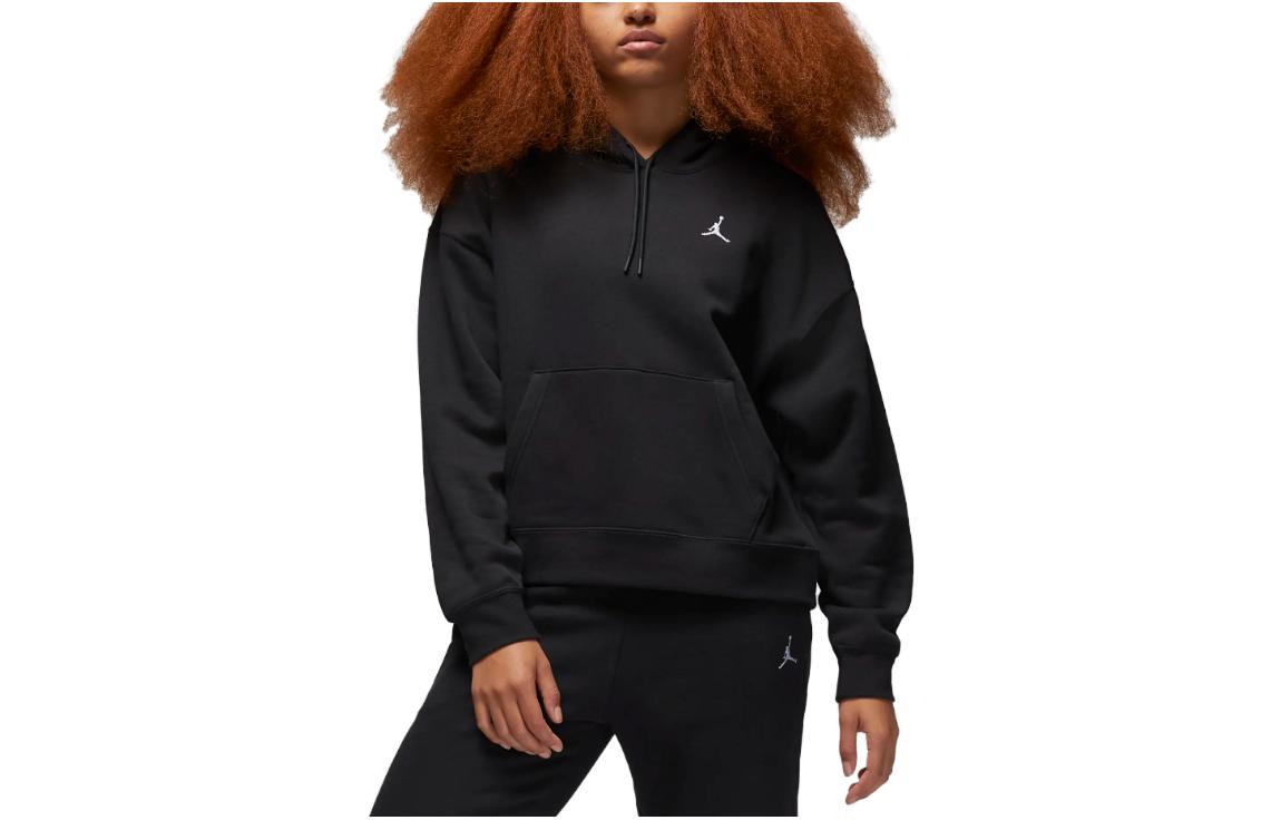 Jordan Brooklyn Sweatshirts Women's Black Hooded Moderate Regular
