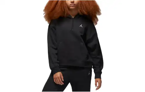 Jordan Brooklyn Sweatshirts Women's Black Hooded Moderate Regular