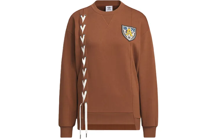 Adidas Originals MC CLASSIC CREW Sportswear Hoodie Sweatshirt Women's Brown