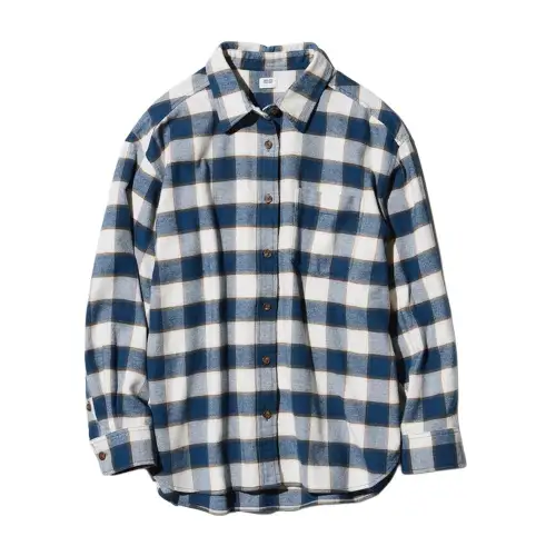 UNIQLO Shirts Women's Sea Blue Lapel Moderate Other