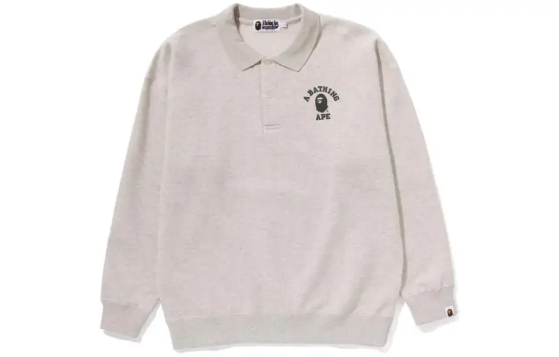 Bape Women's College L/S Polo Shirt Navy